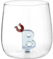 Bicchiere lettera B ferro cavallo 380 ml in vetro borosilicato