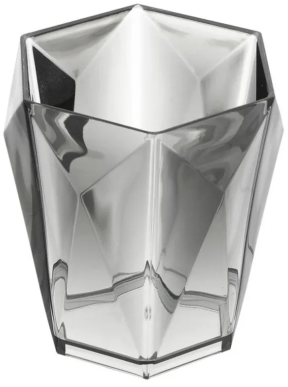 Portaspazzolino Grigio Trasparente In Plastica ABS Diamante