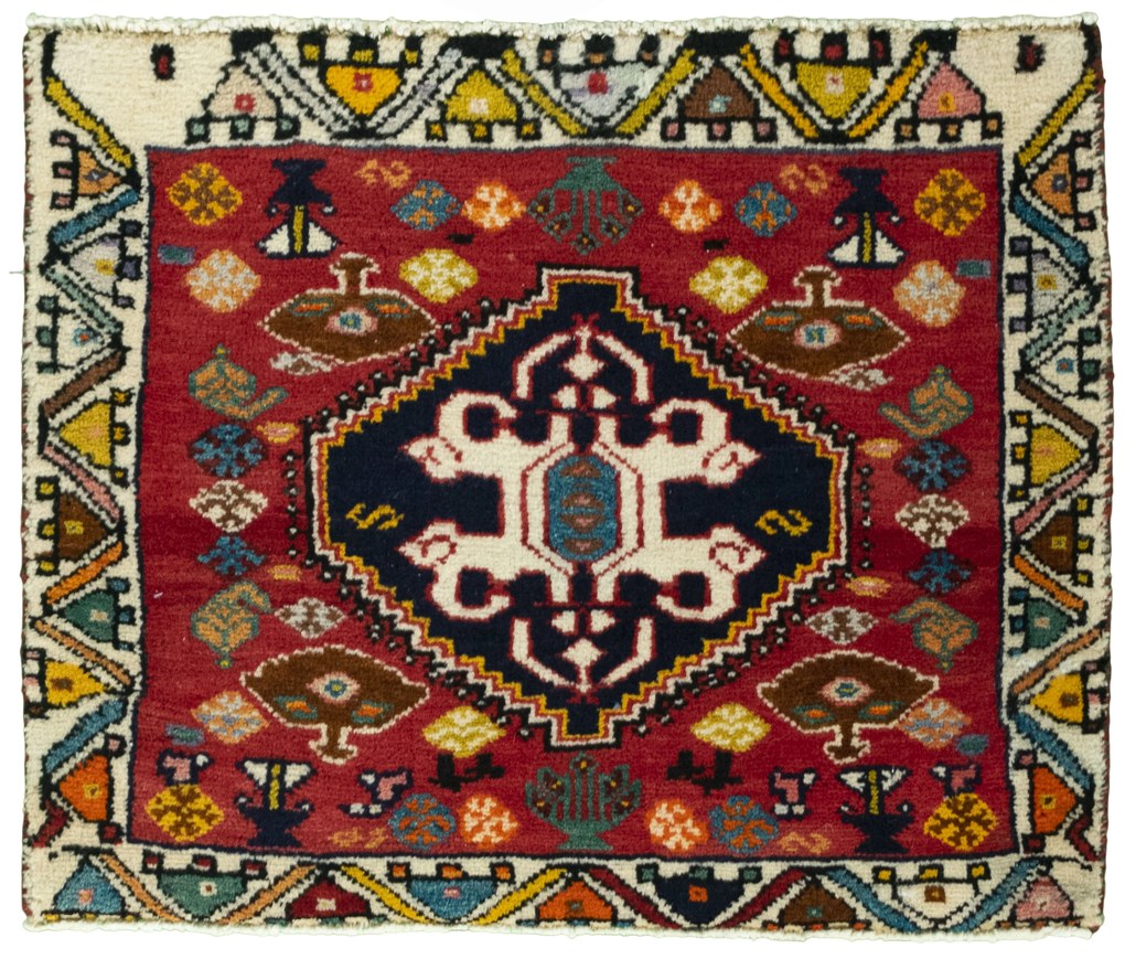Shiraz Tappeto persiano 60x50 Rosso (Iran) Annodato A Mano