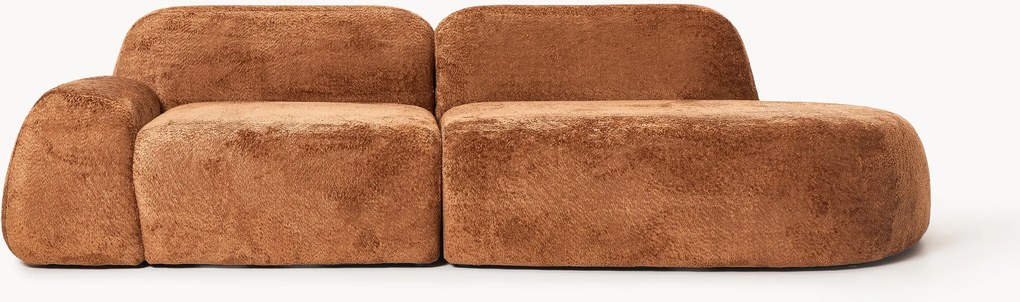 Chaise longue componibile 3 posti in teddy bouclé Wolke