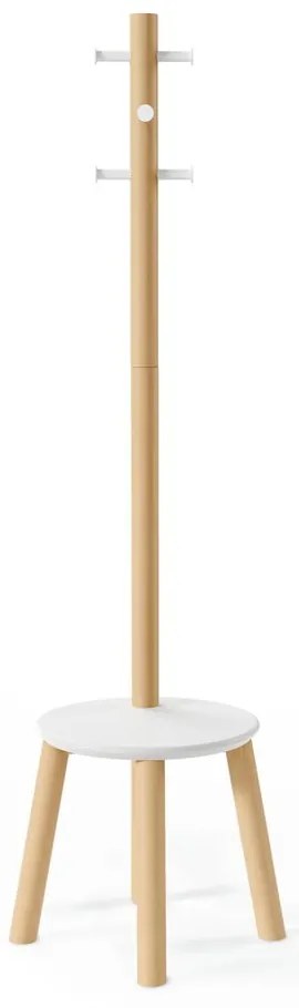 Appendino in legno bianco in gomma naturale Pillar - Umbra