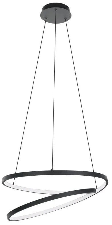 Lampadario LED moderno Ruotale nero Ø55cm, luce calda 4500 lumen, EGLO