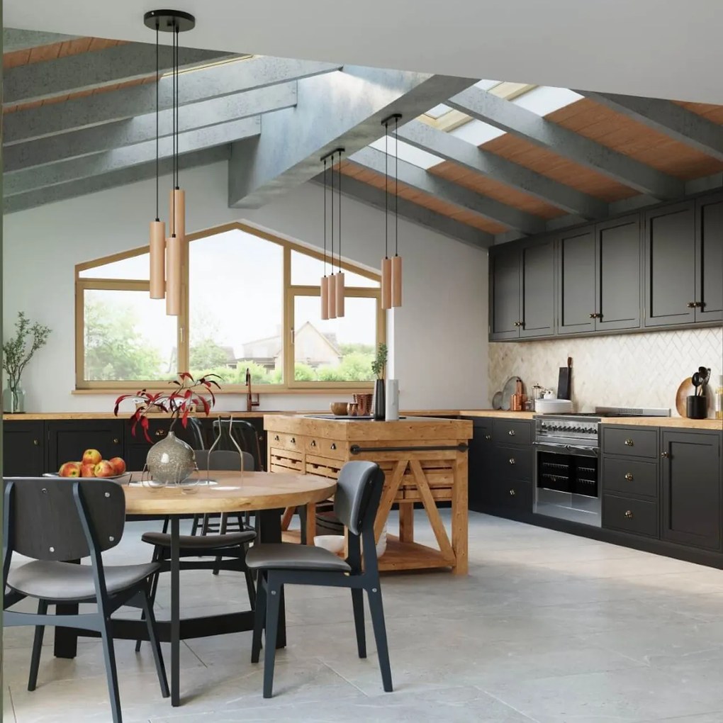 Lampada a Sospensione 3xGU10 in Legno LINO 3