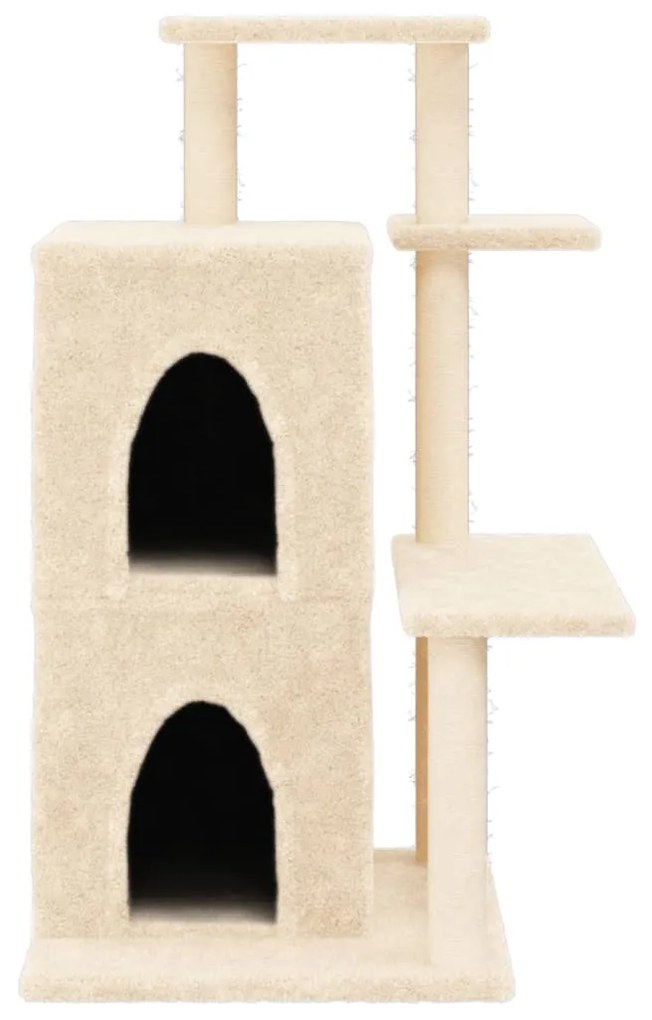 Albero per gatti con tiragraffi in sisal crema 97 cm