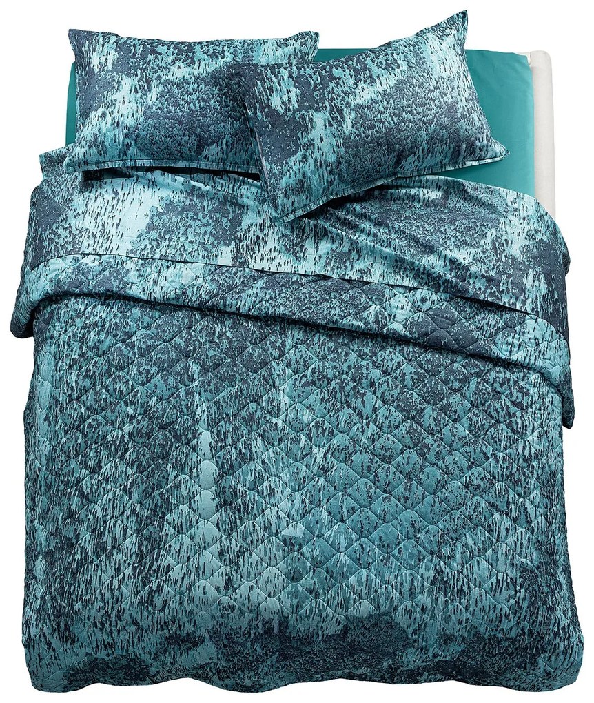 Copriletto Trapuntato Matrimoniale Blue grey Acid rain