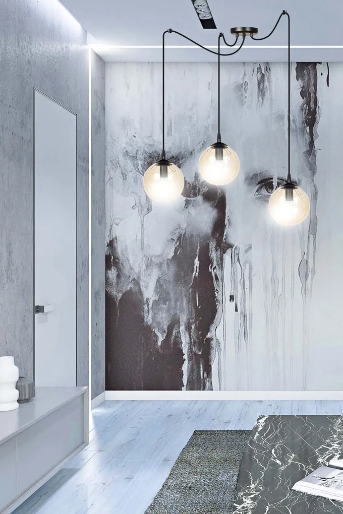 Lampadario a sospensione GIGI 3 BLACK MIODOWY