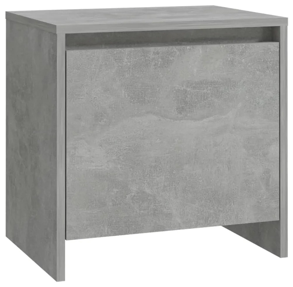 Comodino grigio cemento 45x34x44,5 cm in truciolato