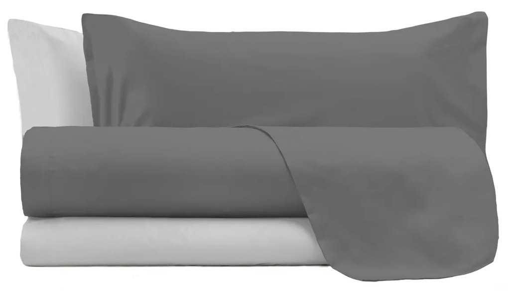 Completo letto matrimoniale double face fumo/grigio Datex