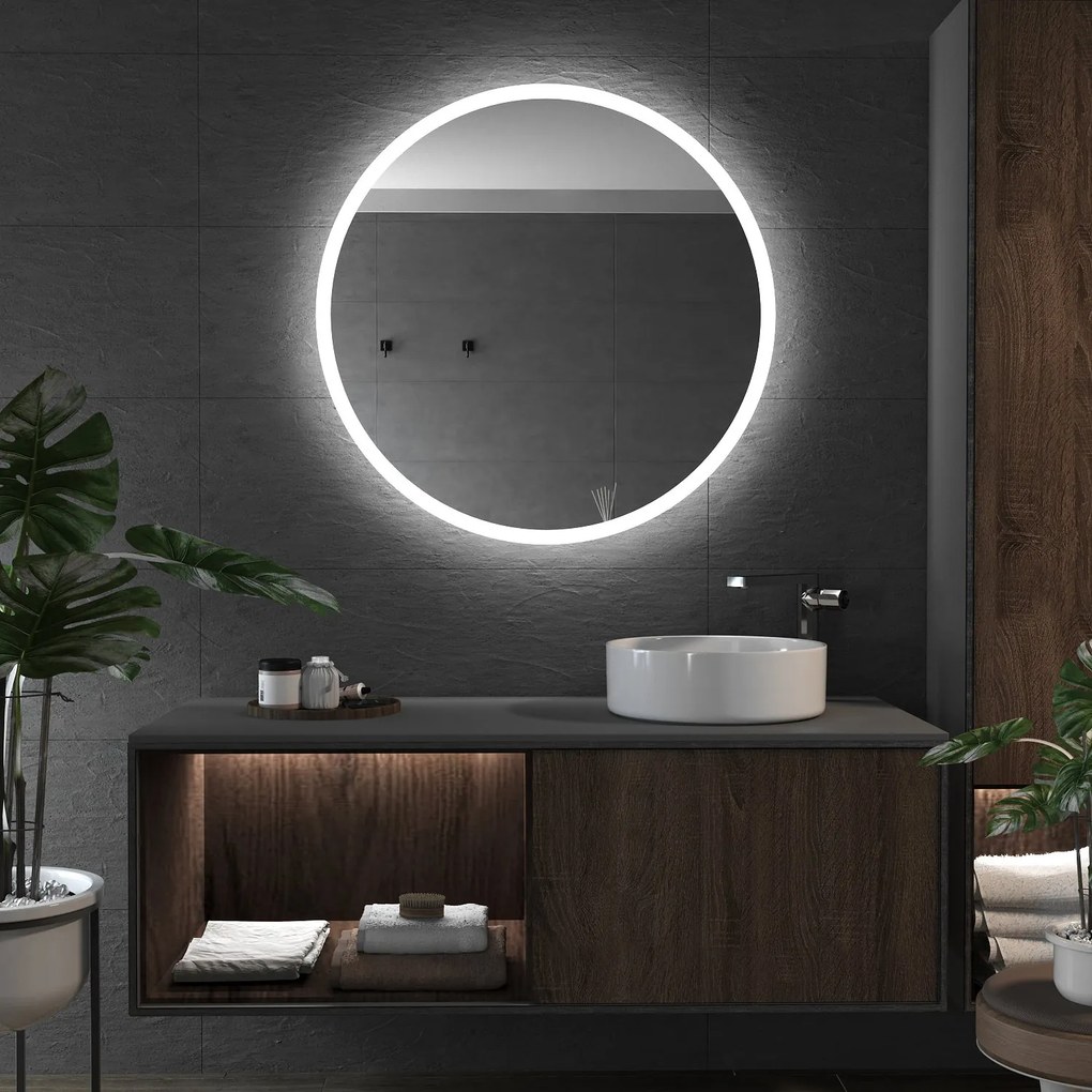 Specchio rotondo con luce LED E1