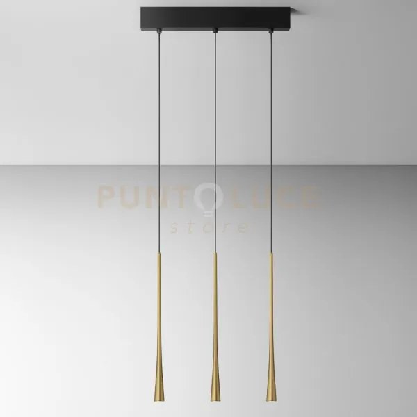 Dafne s/3p - lampadario a sospensione lineare 3 luci led 3000k 612l...