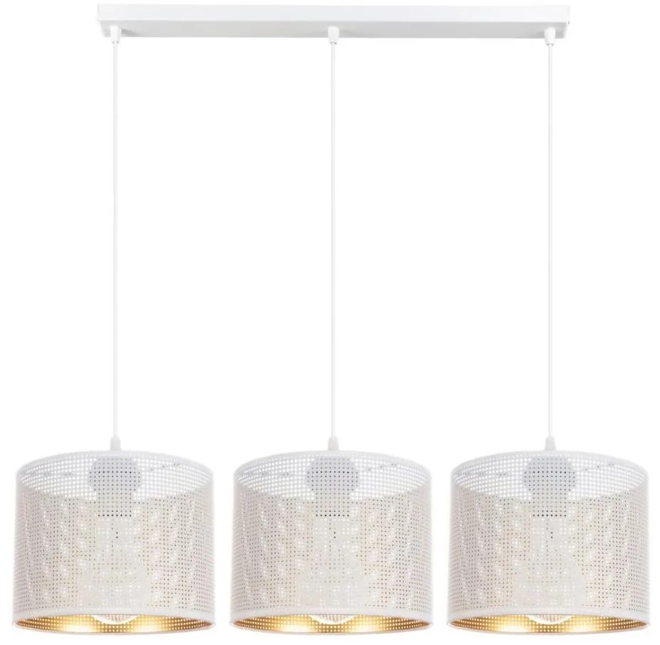 Lampadario a sospensione con filo ALDO 3xE27/60W/230V bianco