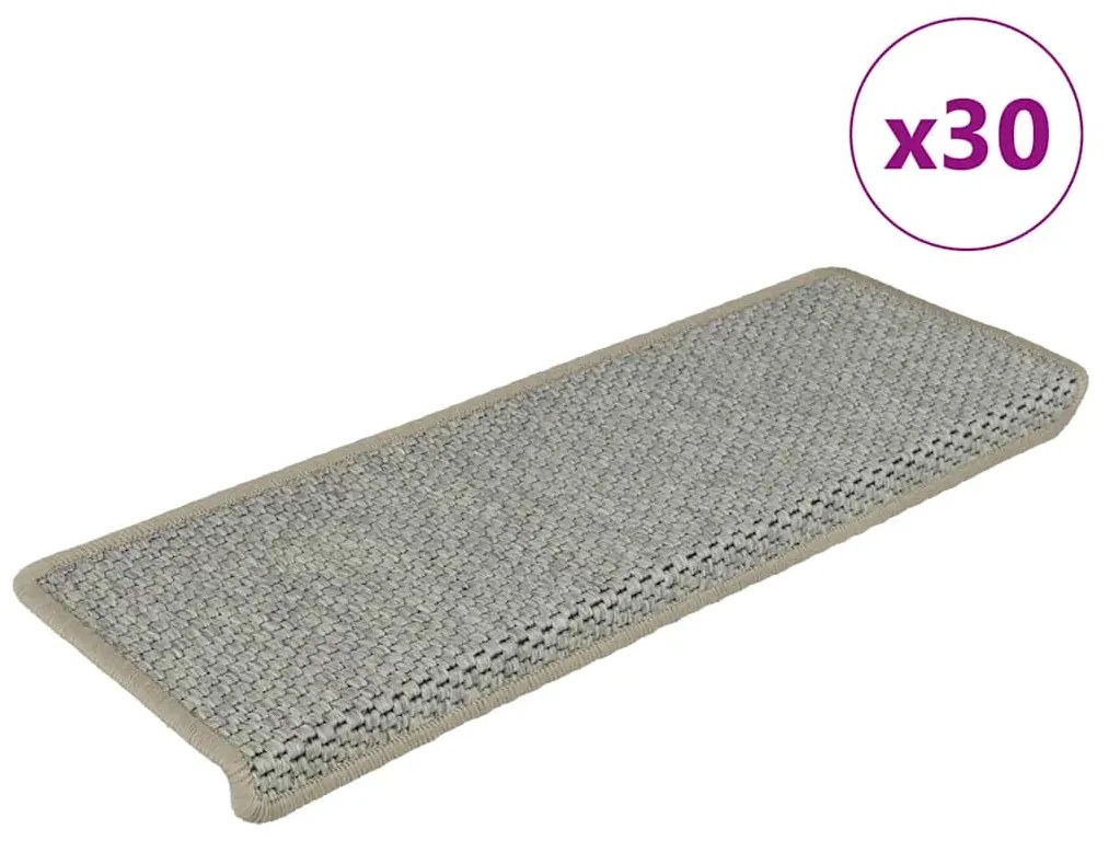 Tappeti Autoadesivi Scale Aspetto Sisal 30 Pz 65x21x4 Cm Verdi /