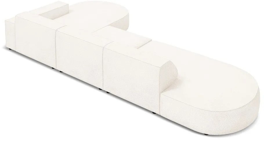 Divano angolare beige in tessuto bouclé (angolo destro) Jodie - Micadoni Home