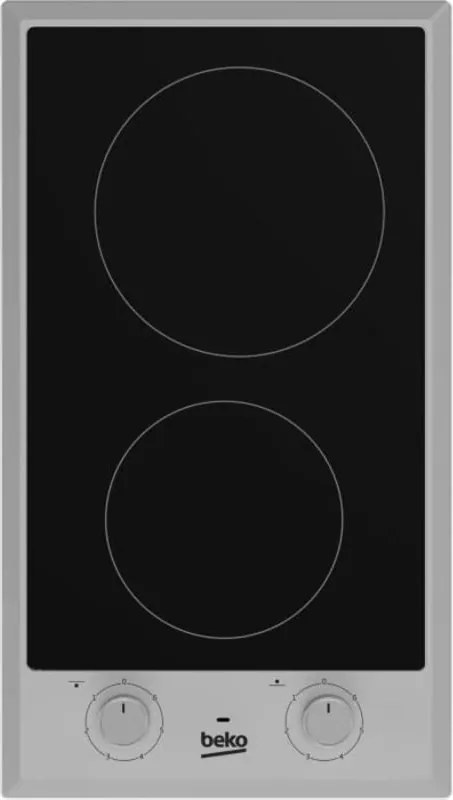 Beko - tavolo domino in vetroceramica 30cm 2 fuochi in acciaio inox - hdcc32200x