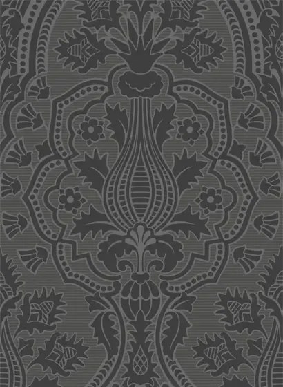 Tapete Pugin Palace Flock von Cole & Son - Charcoal