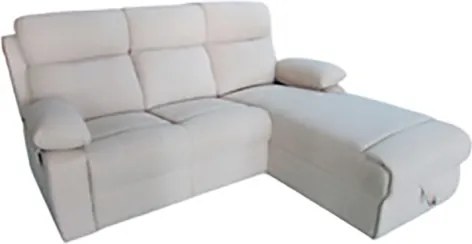 Divano Angolare Recliner 3 Posti Con Penisola Contenitore Destra Beige