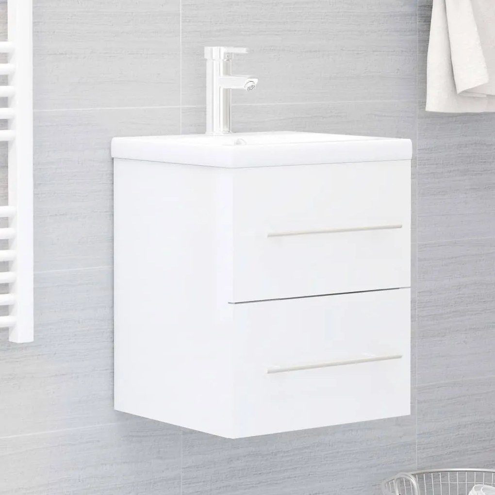 Mobile Lavabo Bianco Lucido 41x38,5x48 Cm İn Legno Multistrato /