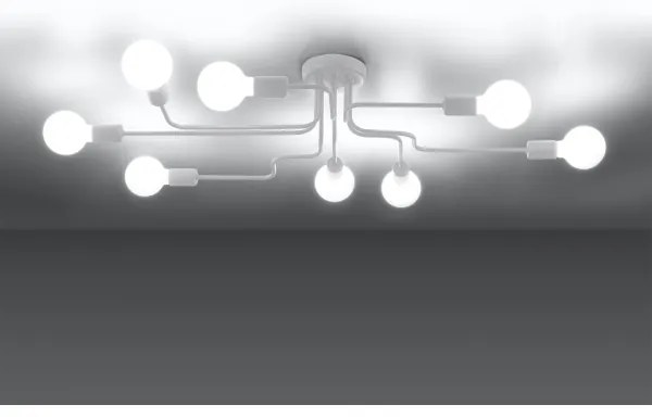 Sollux SL.1444 - Lampadario a plafone VECTOR 8xE27/15W/230V bianco