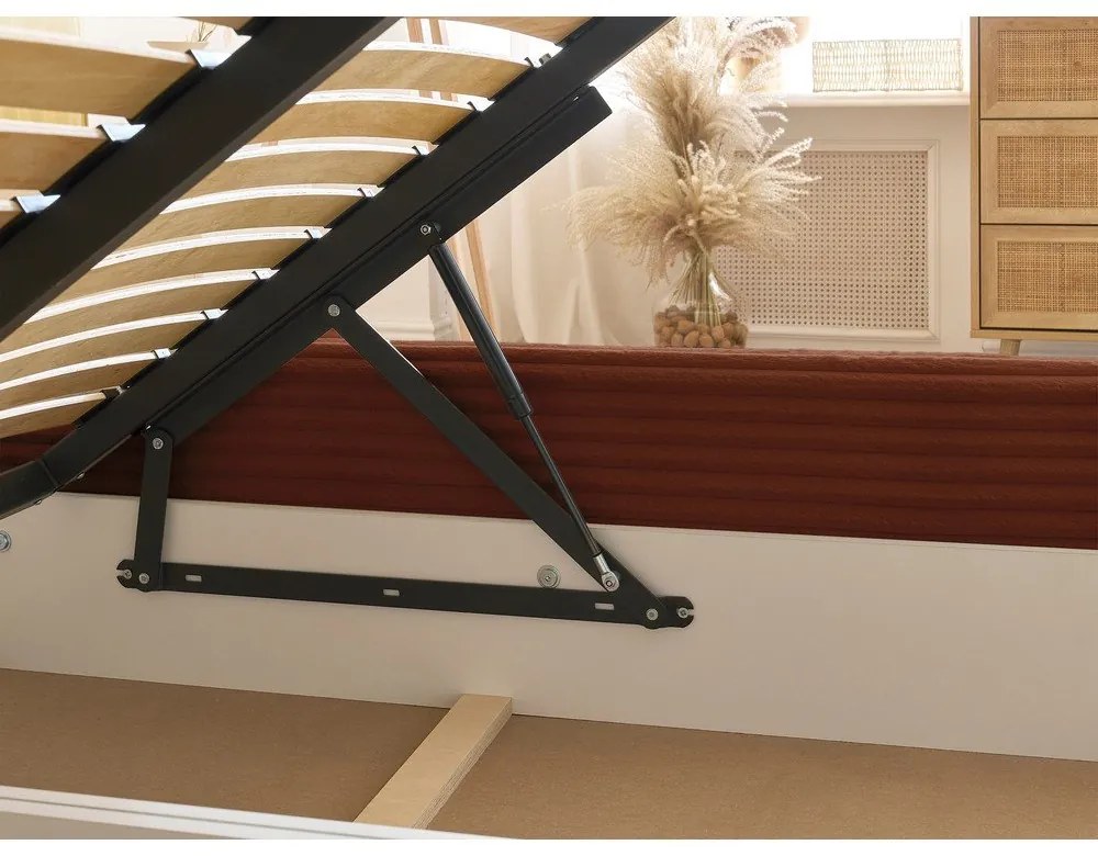 Letto matrimoniale color mattone imbottito con spazio contenitivo con griglia inclusa 180x200 cm Jade – Bobochic Paris