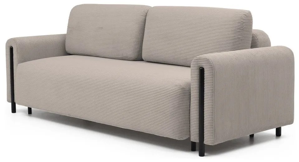 Divano marrone chiaro allungabile/con contenitore e rivestimento in velluto a coste 244 cm Arcadova – ELTAP