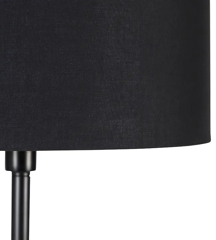 Lampada da terra moderna nera con paralume nero con interno oro - Simplo