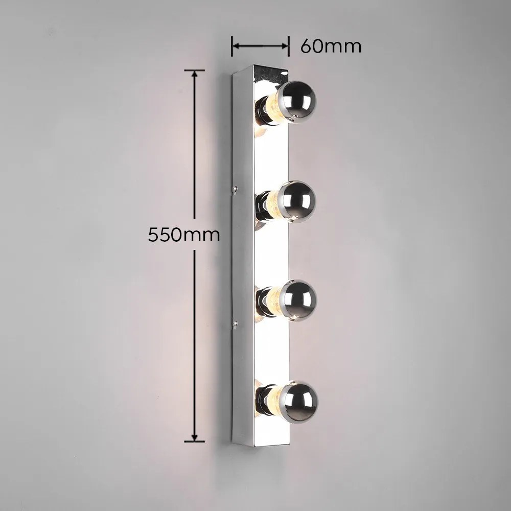 Lampada da parete in argento lucido Theatro - Trio