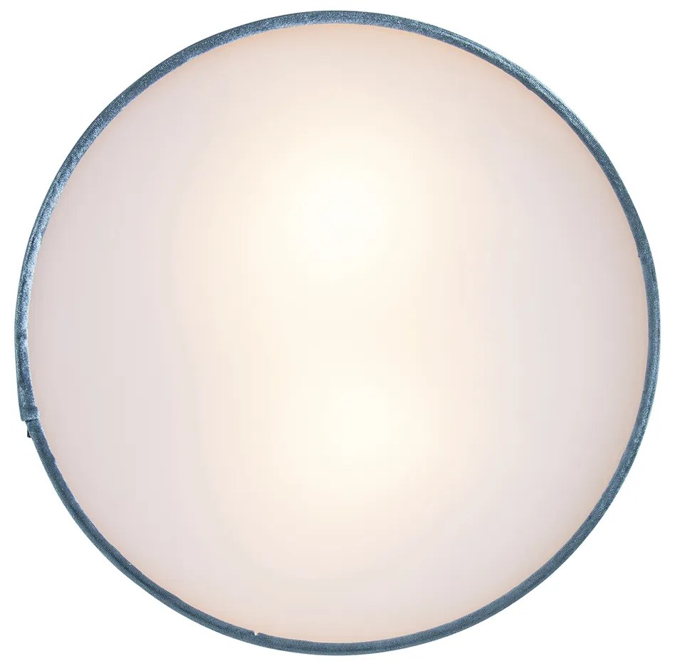 Plafoniera moderna blu 30 cm con interno oro - Drum
