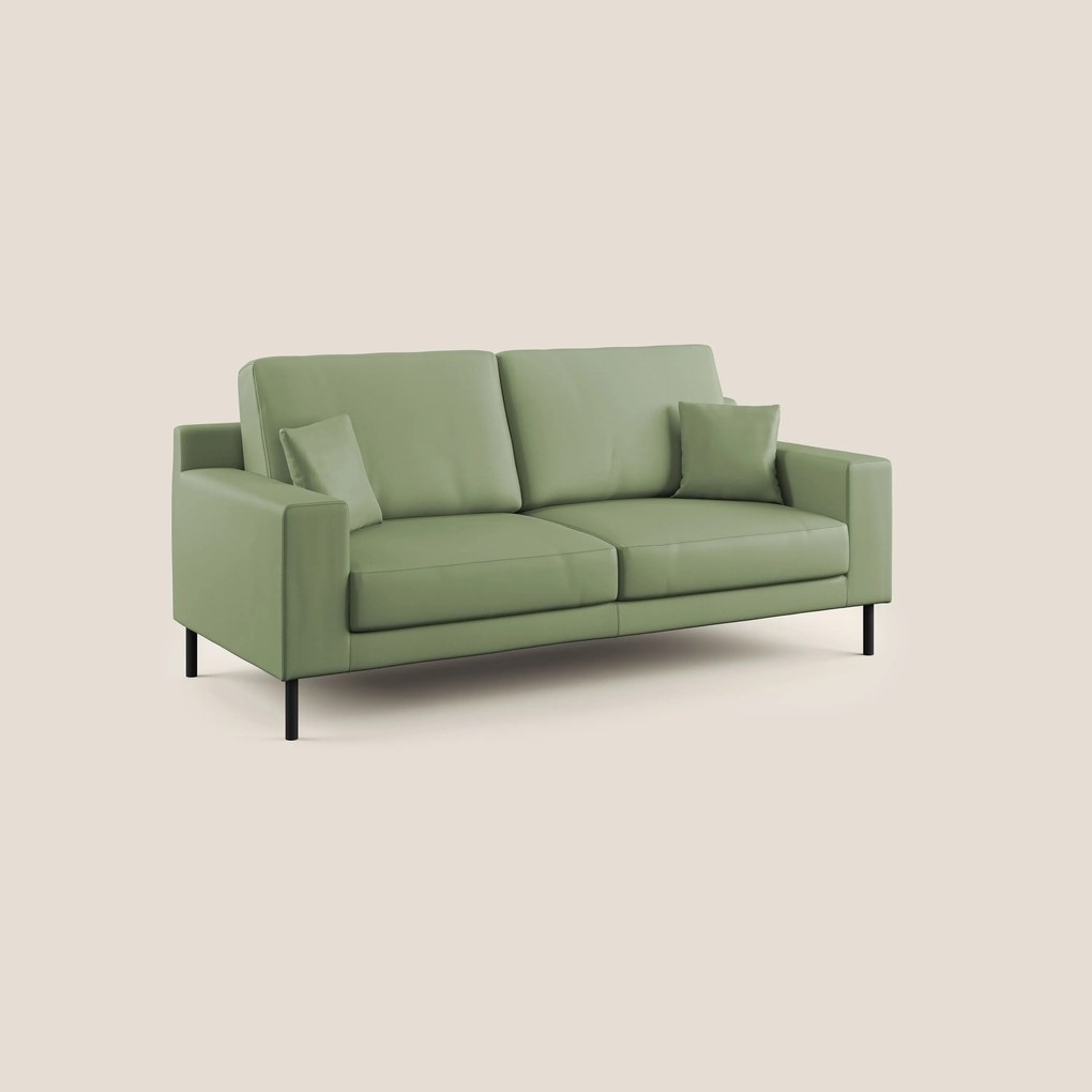 Uranio divano moderno lineare in Ecopelle impermeabile T04 verde 146 cm