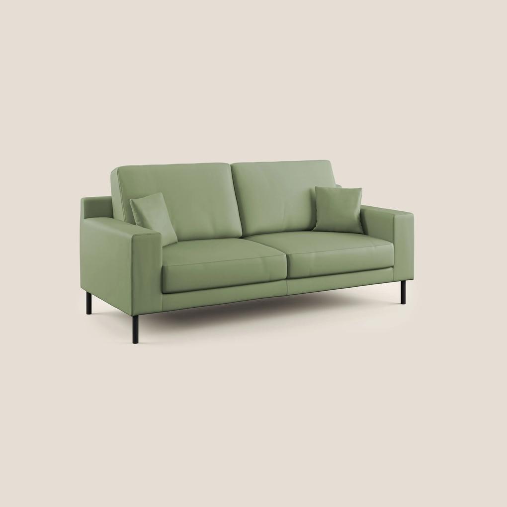 Uranio divano moderno lineare in Ecopelle impermeabile T04 verde 166 cm