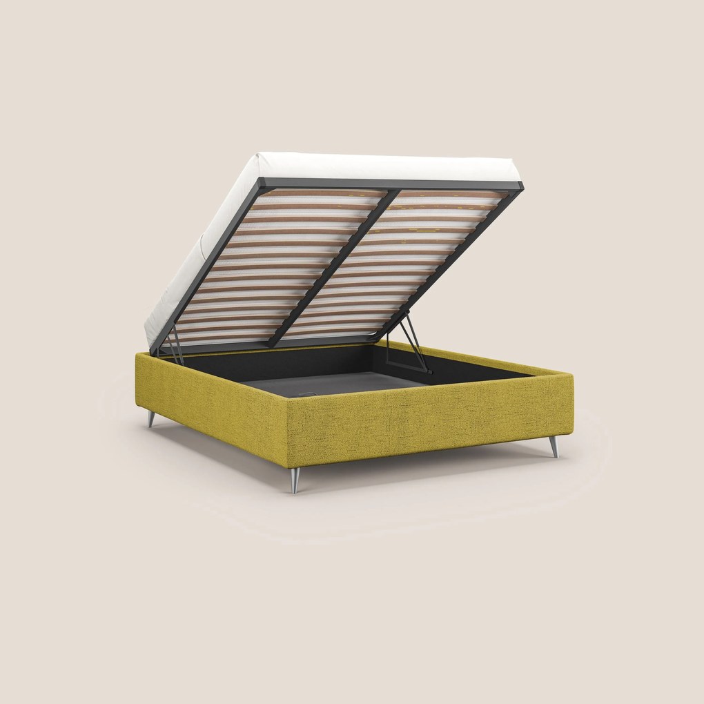 Febe sommier compatto con grande capienza del contenitore in tessuto impermeabile T03 giallo
