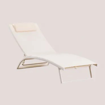 Lettino Reclinabile In Alluminio Dulem Beige Crema - Sklum