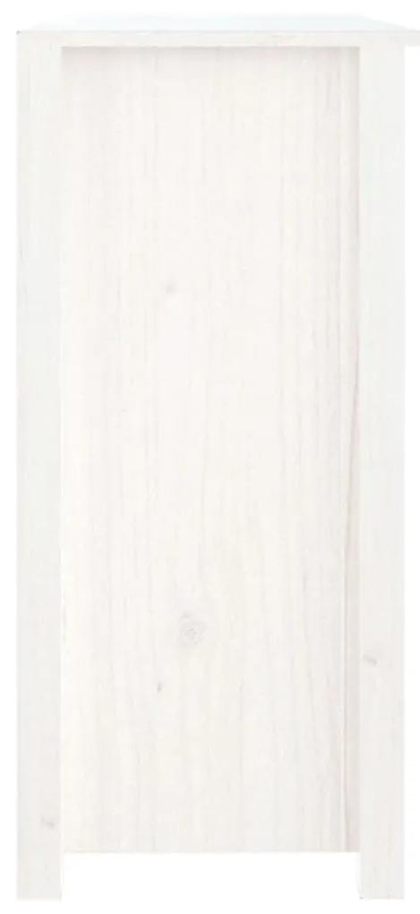 Credenza bianca 100x35x74 cm in legno massello di pino