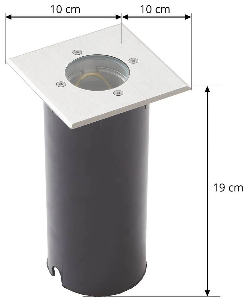 Lindby Ayca lampada terra, acciaio inox, angolare