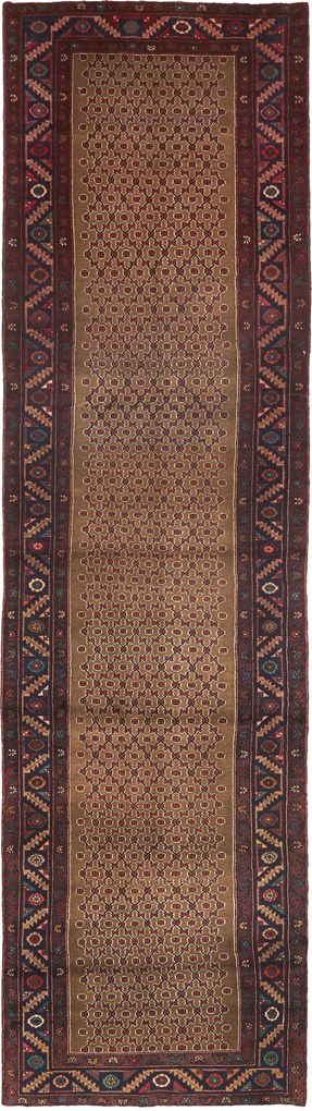 Hamedan Tappeto 400 x 110 Beige (Iran) Annodato A Mano