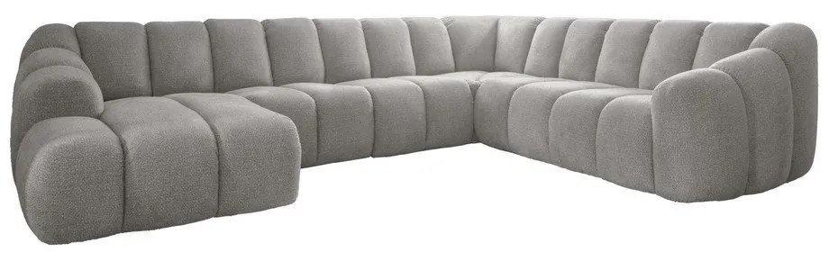 Divano angolare grigio chiaro (con penisola a destra/a U) Shell – Miuform