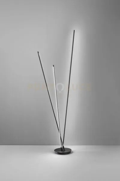 Piantana in metallo colore nero twins led 47w 3000k 3760lm dimmerabile