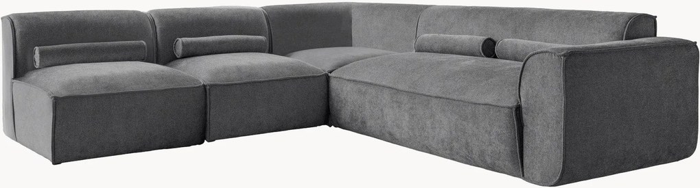 Divano angolare componibile 7 posti in ciniglia Flex Felix