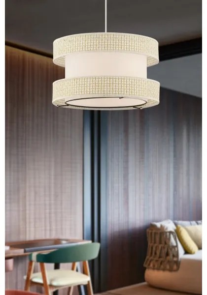 Lampadario a sospensione con cavo HALO 1xE27/60W/230V colore crema