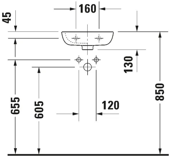 Duravit 7053600082 - Lavabo sospeso D-CODE 36x27 cm ceramica/bianco lucido