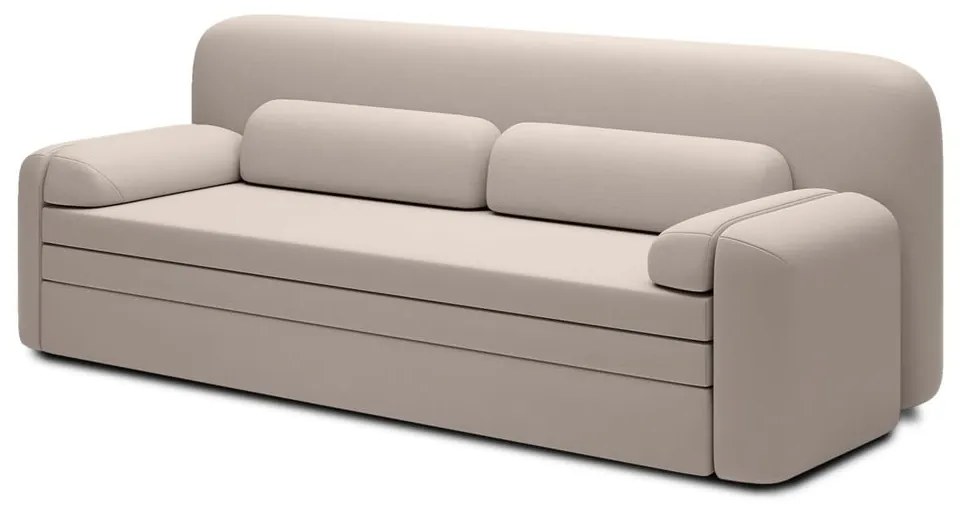 Divano beige allungabile/con contenitore e rivestimento in velluto 236 cm Elioss – ELTAP