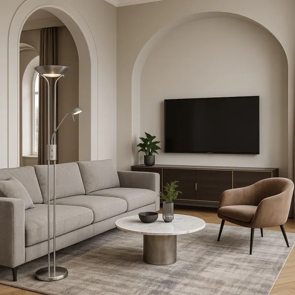 Brilagi - Lampada da terra dimmerabile SCARLETT 1xR7s/230W/230V+1xG9/40W cromo opaco