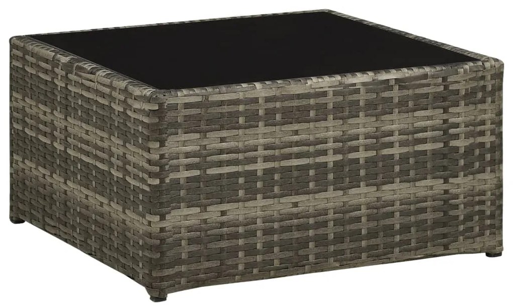 Set divani da giardino 4 pz con cuscini in polyrattan grigio