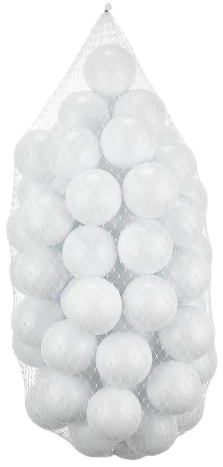 50 palline gioco in plastica Ø 7 cm bianche