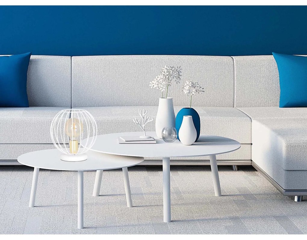 Lampade Da Scrivania Contemporaneo Omoikane Acciaio Bianco 1 Luce E27 Ip20