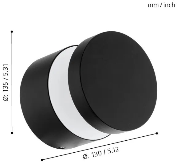 Eglo 97303 - Applique da esterno LED MELZO LED/11W/230V nera IP65