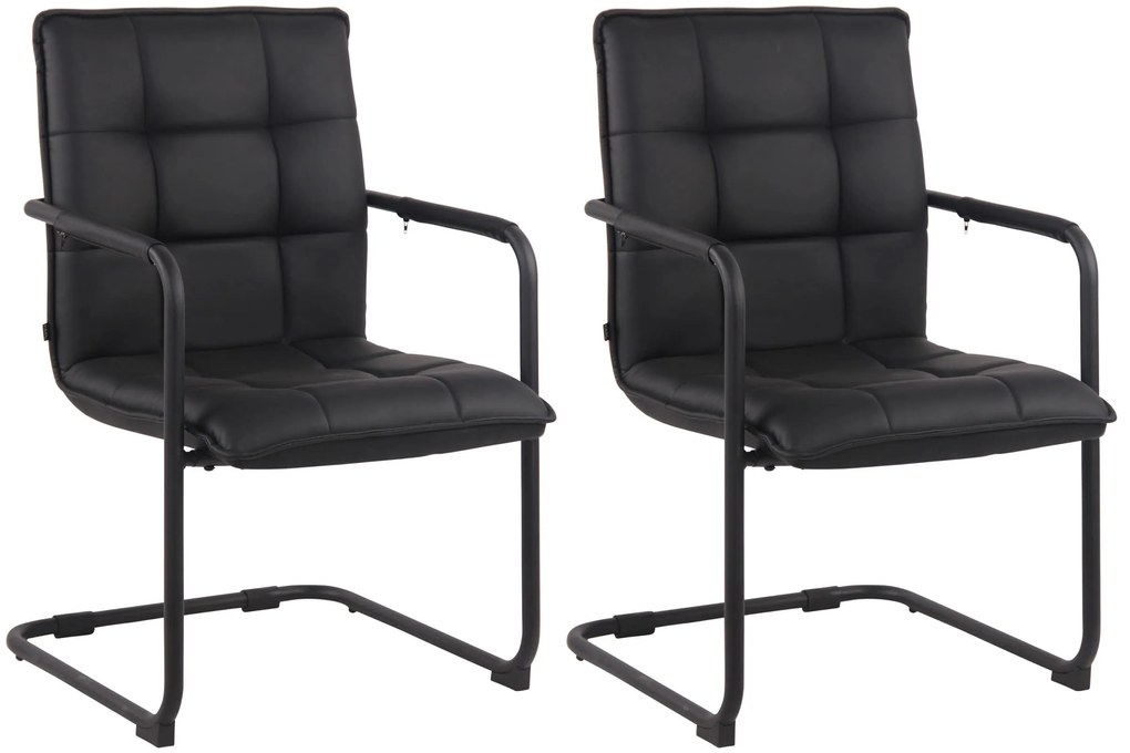 Sedie Gandia İn Ecopelle: Set Di 2, Eleganza E Comfort Ineguagliabili / Schwarz / Schwarz