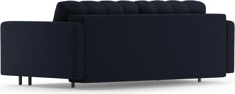Divano blu scuro allungabile/con contenitore con rivestimento in bouclé 222 cm Bali – Cosmopolitan Design