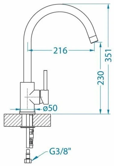 ALVEUS 1129028 - Rubinetto per lavello ELZA 35,1 cm pettinato acciaio