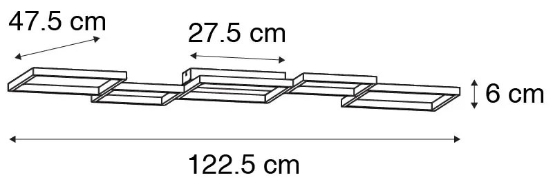 Plafoniera oro con LED dimmerabile a 3 livelli 5 luci - Lejo