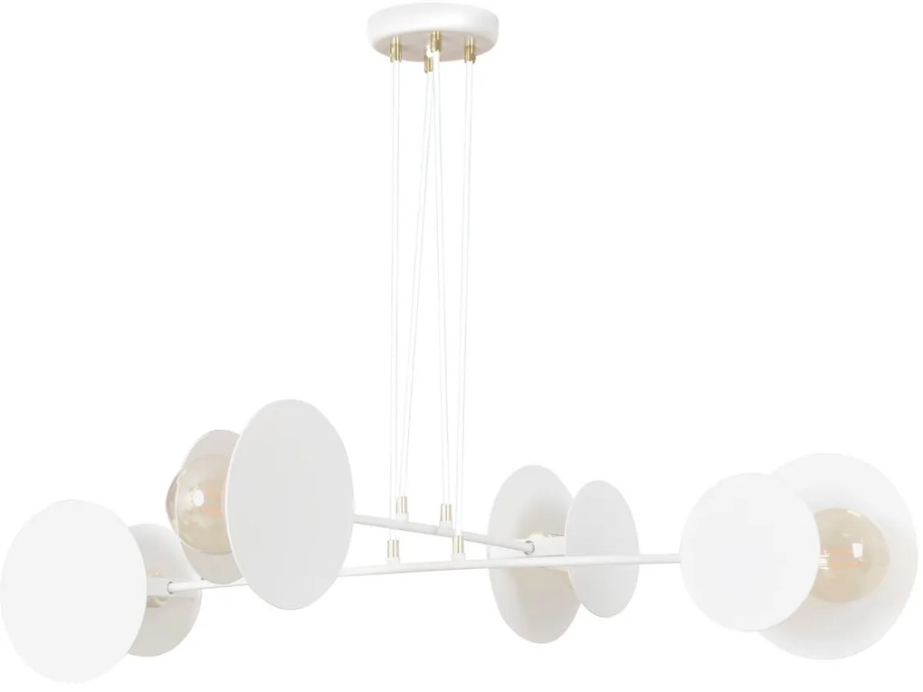 Lampadario a Sospensione in Acciaio IDEA 4 Nero/Bianco 4xE27